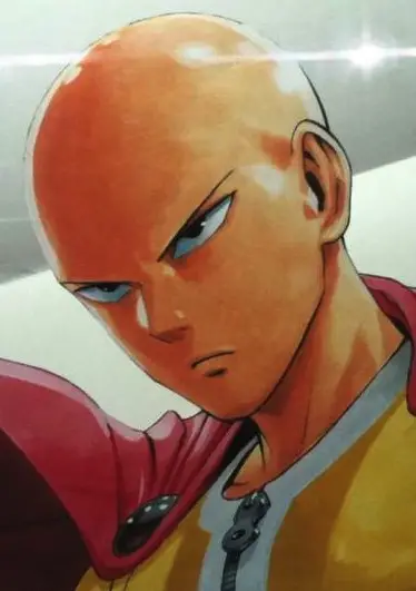 saitama from one punch man boxing at the gym, anime